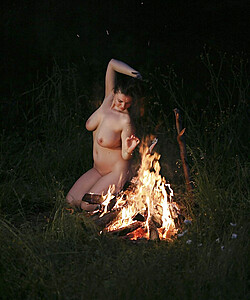girl and fire